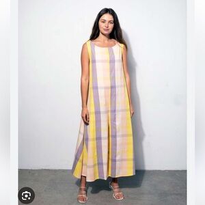 Rujutu Sheth cotton pastel plaid (lily chex) jumpsuit